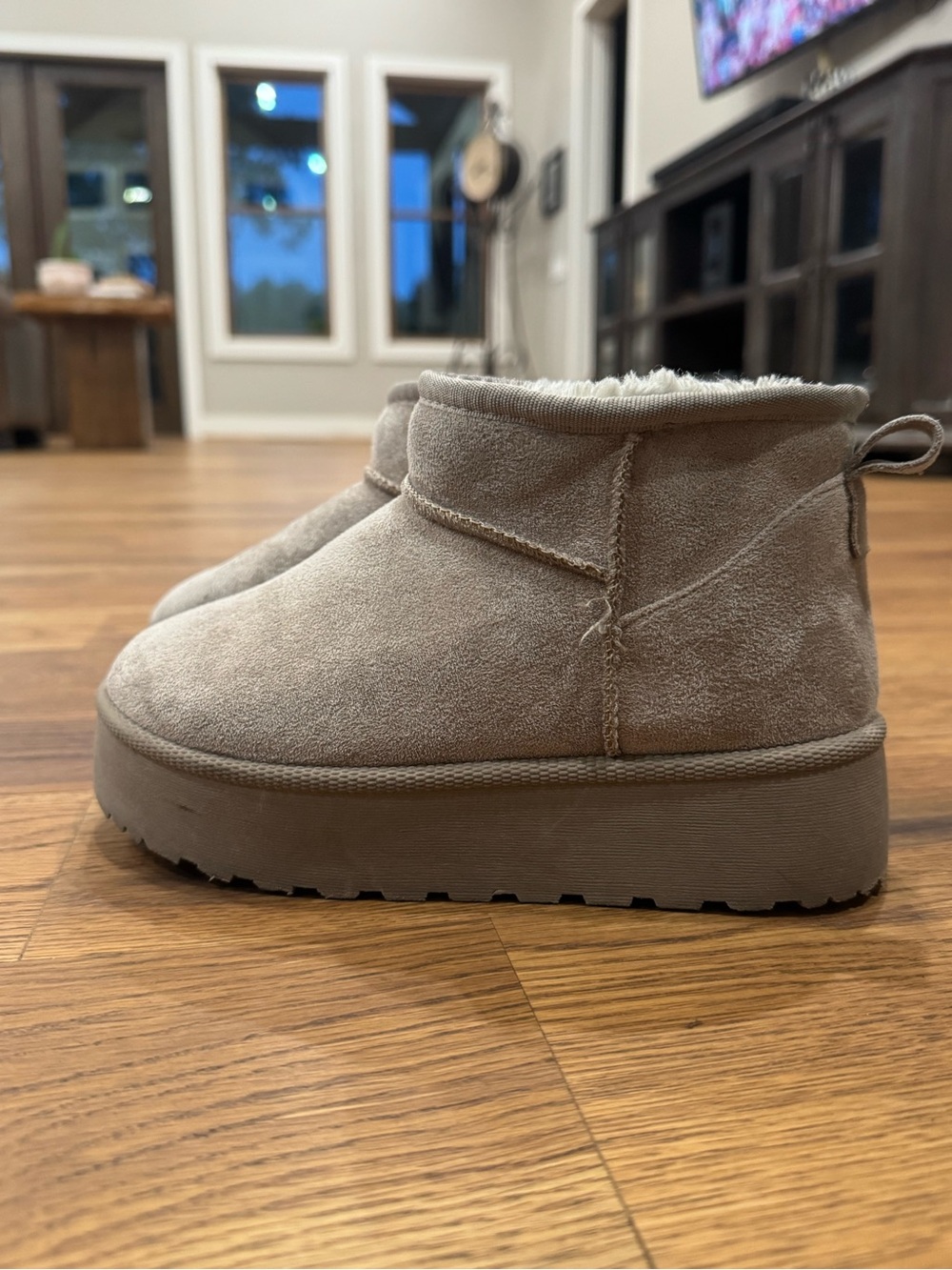 Nanette Lapore Kids Suede Fleece-Lined Ankle Boots in Taupe